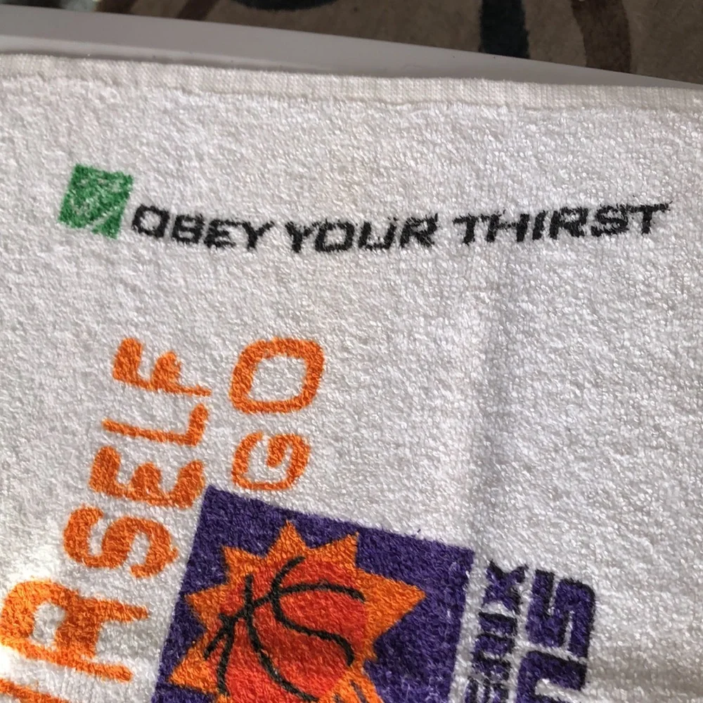 Phoenix suns towel, with Dec 4 1996 and Partial 1998 ticket stubs